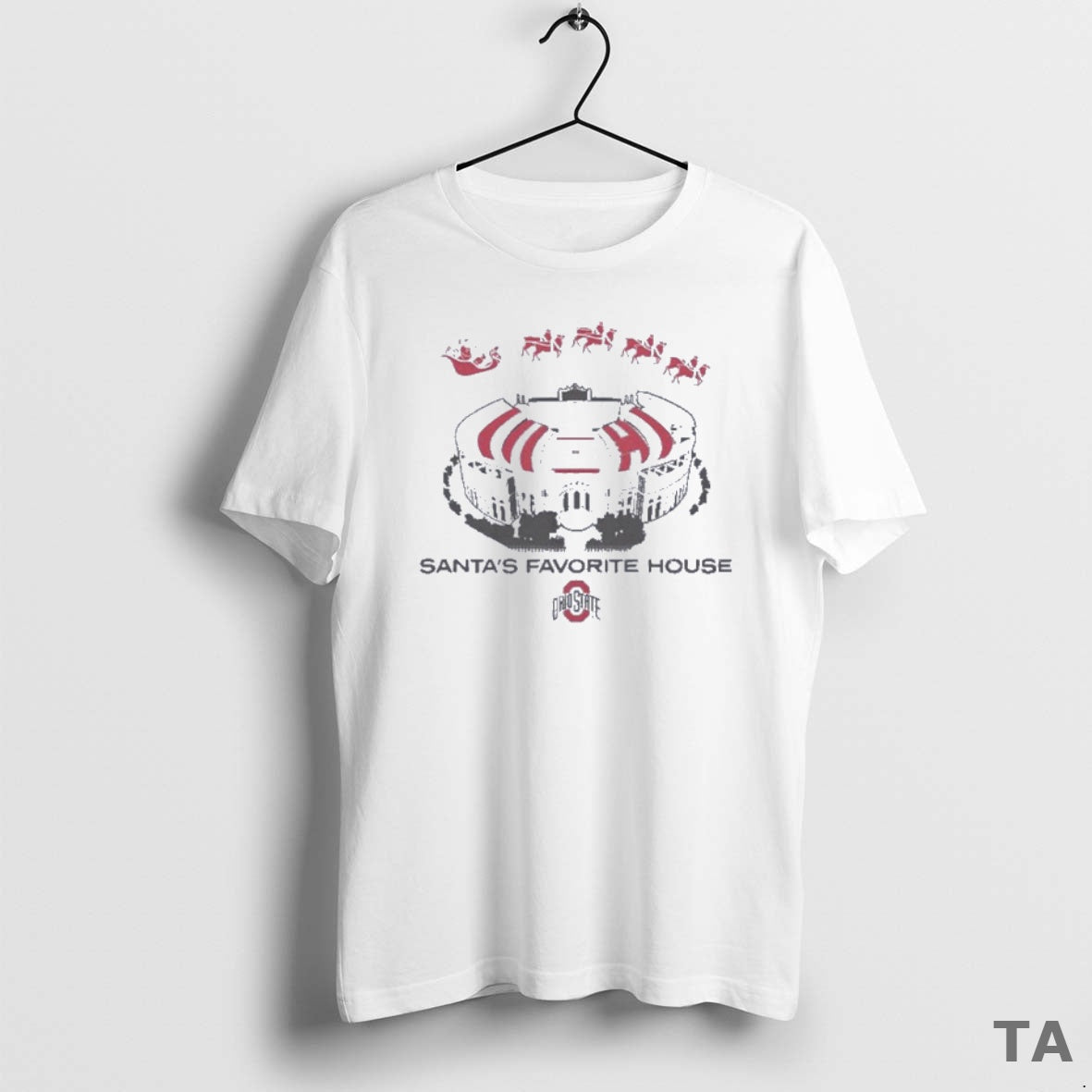Top Ohio State Football Santas Favorite House Christmas T Shirt Sweater - clothing by TeeHivey.com