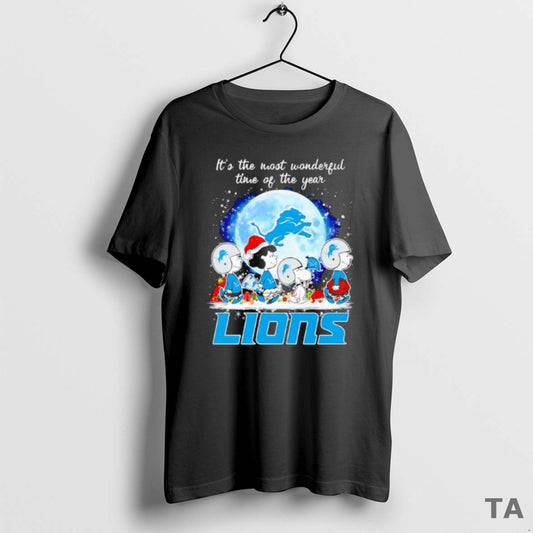 Top Peanuts Characters Detroit Lions Its The Most Wonderful Time Of The Year Christmas - clothing by TeeHivey.com