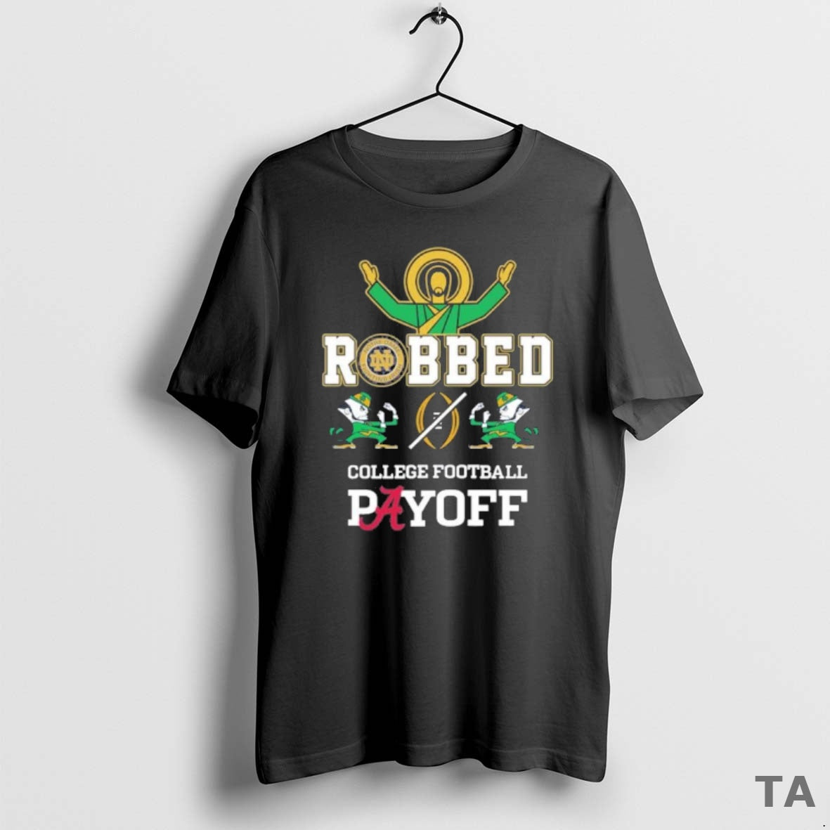 Top Robbed Cfp 2025 Notre Dame Fighting Irish T Shirt Sweater - clothing by TeeHivey.com