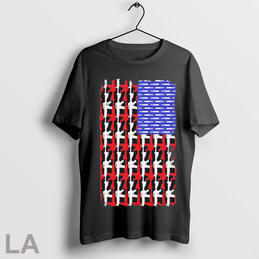 Top Usa Guns And Bullets Flag - clothing by TeeHivey.com