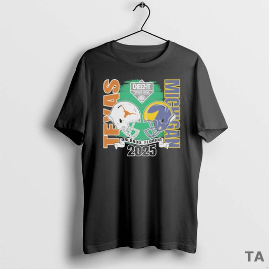 Top Texas Longhorns Vs Michigan Wolverines On 2025 At Cheez It Citrus Bowl Orlando Florida - clothing by TeeHivey.com