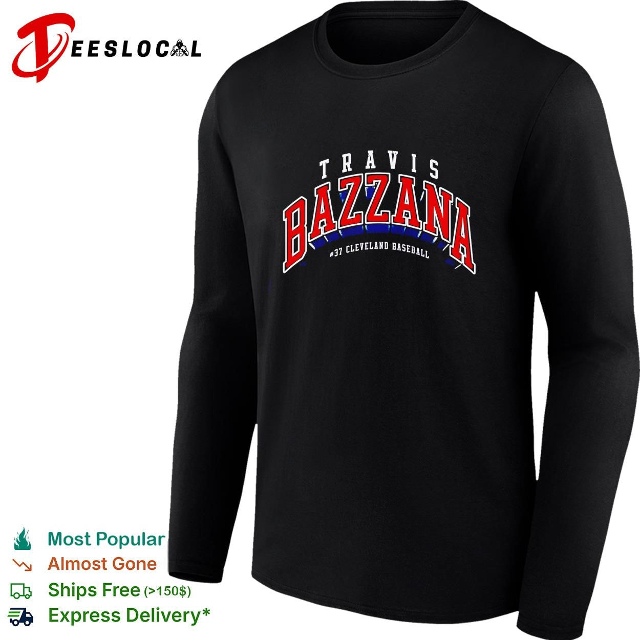 Travis Bazzana 37 Cleveland Guardians MLB arch logo shirt