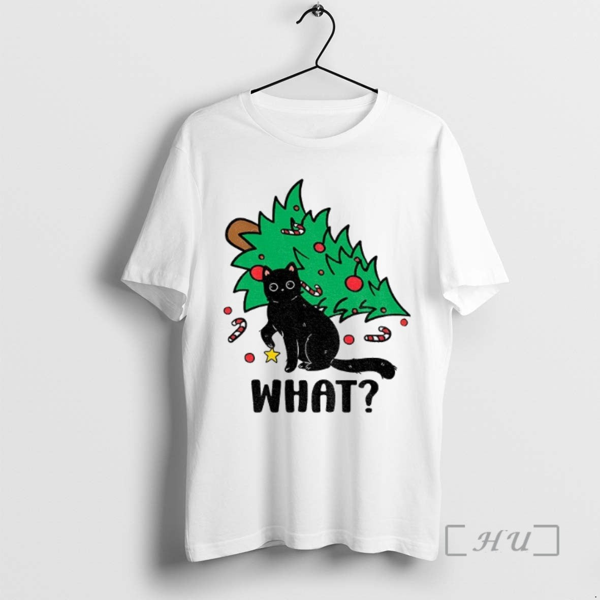 Trending Black Cat Causing Trouble What Christmas Tree Xmas - clothing by TeeHivey.com