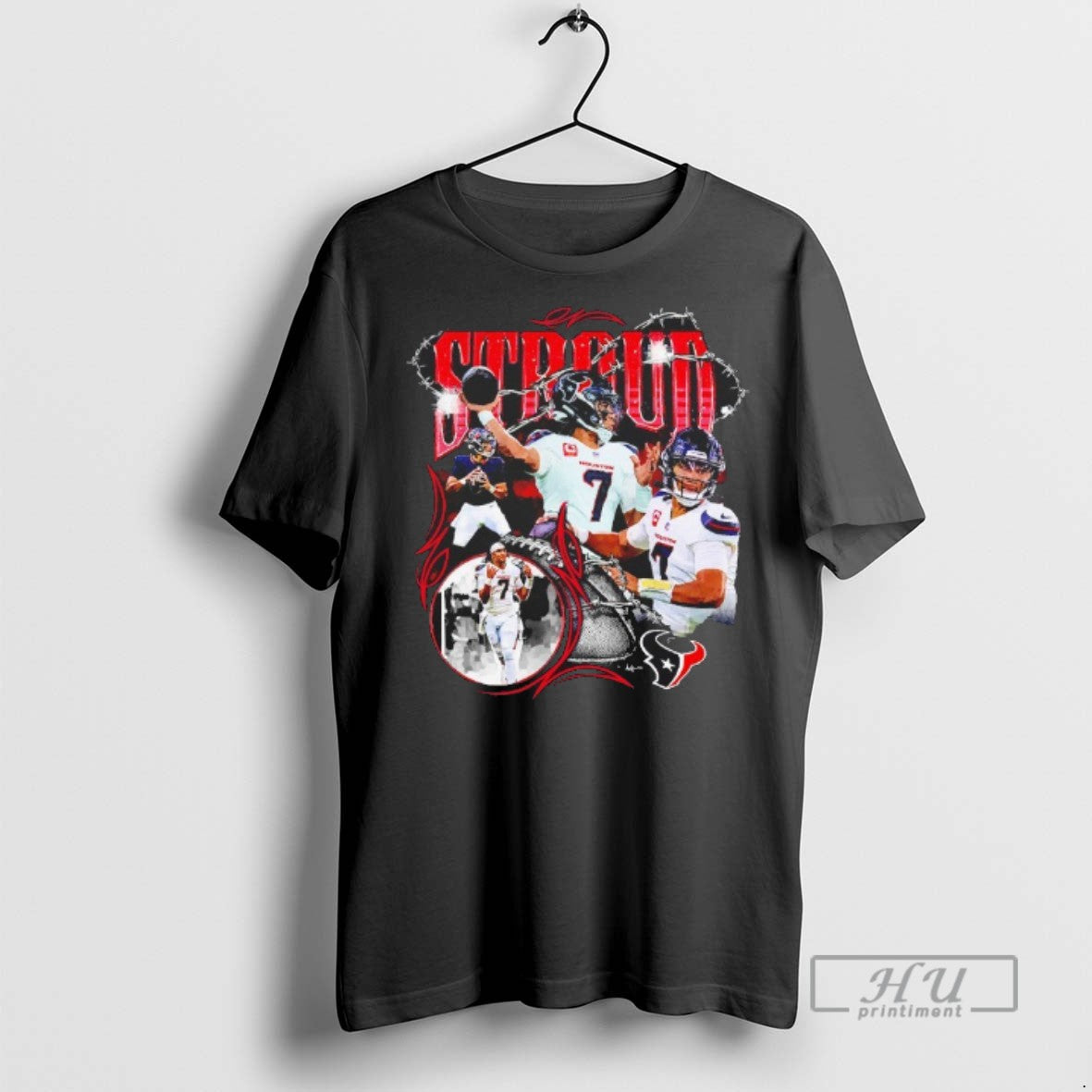 Trending Cj Stroud Houston Texans Notorious Player Graphic Blackshirt T Shirts - clothing by TeeHivey.com