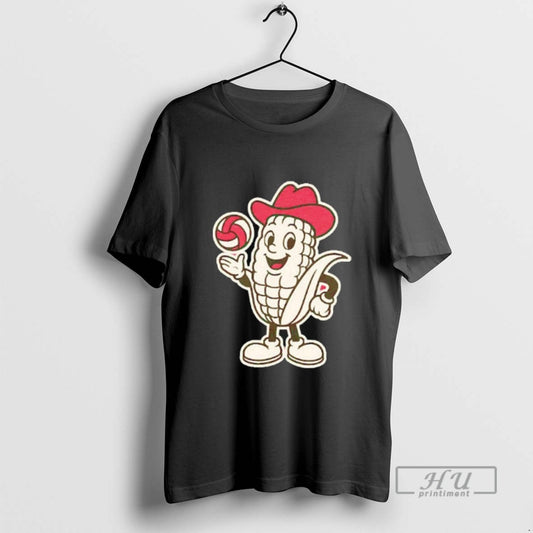 Trending Corny Volleyball Corn Mascot Blackshirt T Shirts - clothing by TeeHivey.com