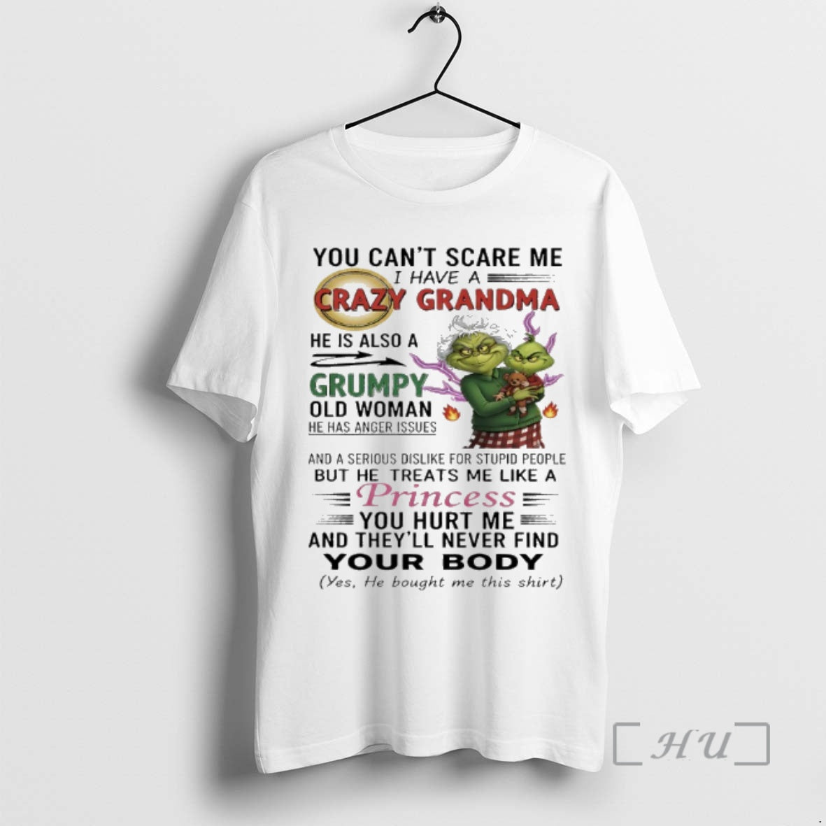 Trending Grinch Christmas You Cant Scare Me I Have A Crazy Grandma Premium T Shirts - clothing by TeeHivey.com