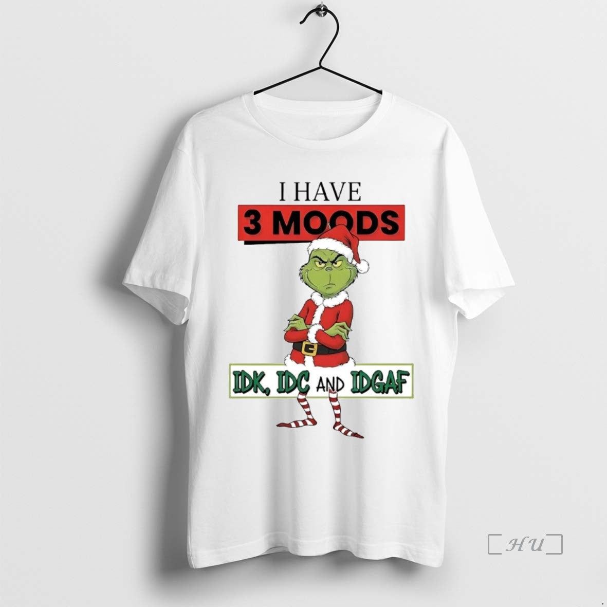 Trending Grinch I Have 3 Moods Idk Idc And Idgaf Christmas Premium T Shirts Sweater - clothing by TeeHivey.com