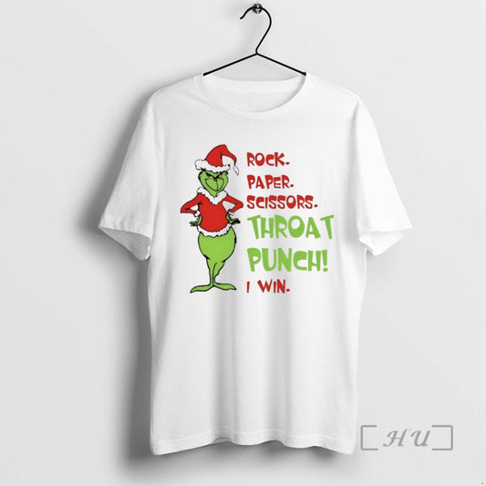 Trending Grinch Santa Rock Paper Scissors Throat Punch I Win - clothing by TeeHivey.com