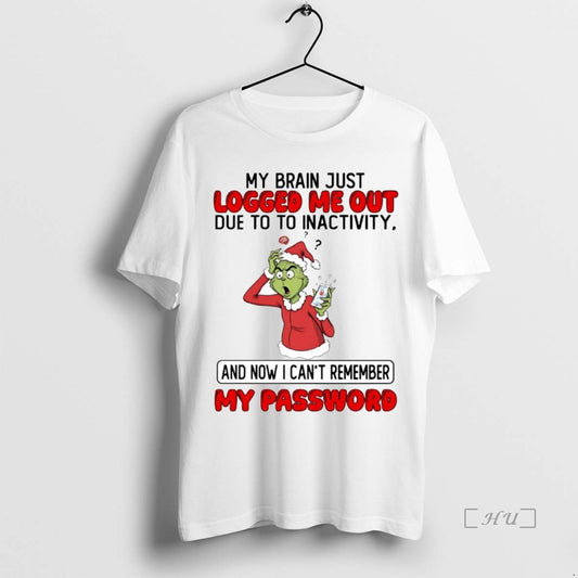 Trending Grinch My Brain Just Logged Me Out Due To To Inactivity Christmas Premium - clothing by TeeHivey.com