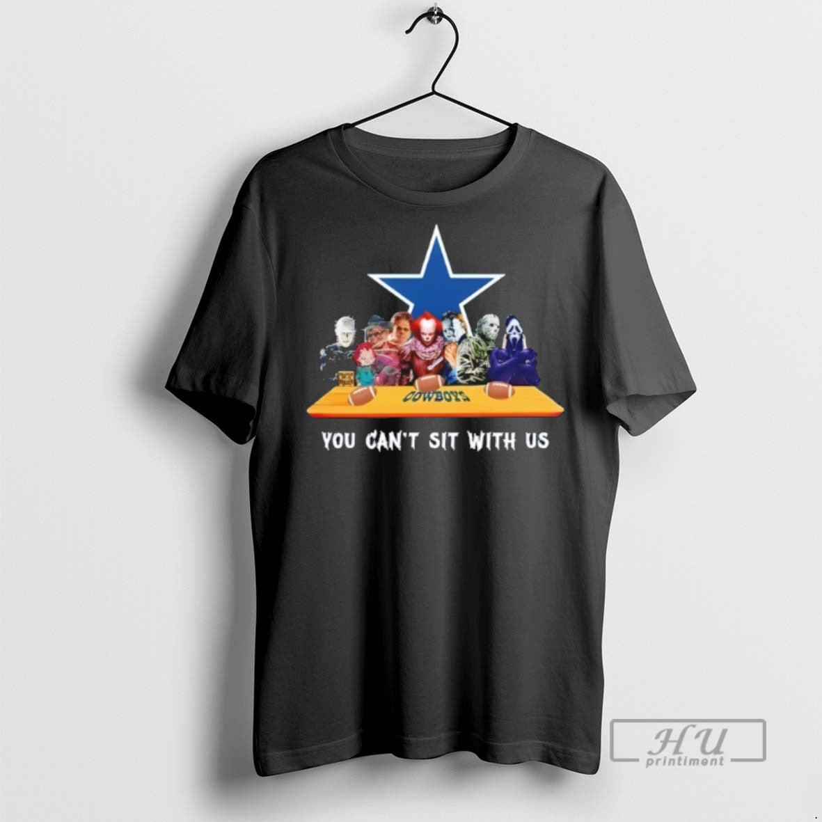 Trending Horror Movie Characters You Cant Sit With Us Dallas Cowboys Halloween Graphic - clothing by TeeHivey.com