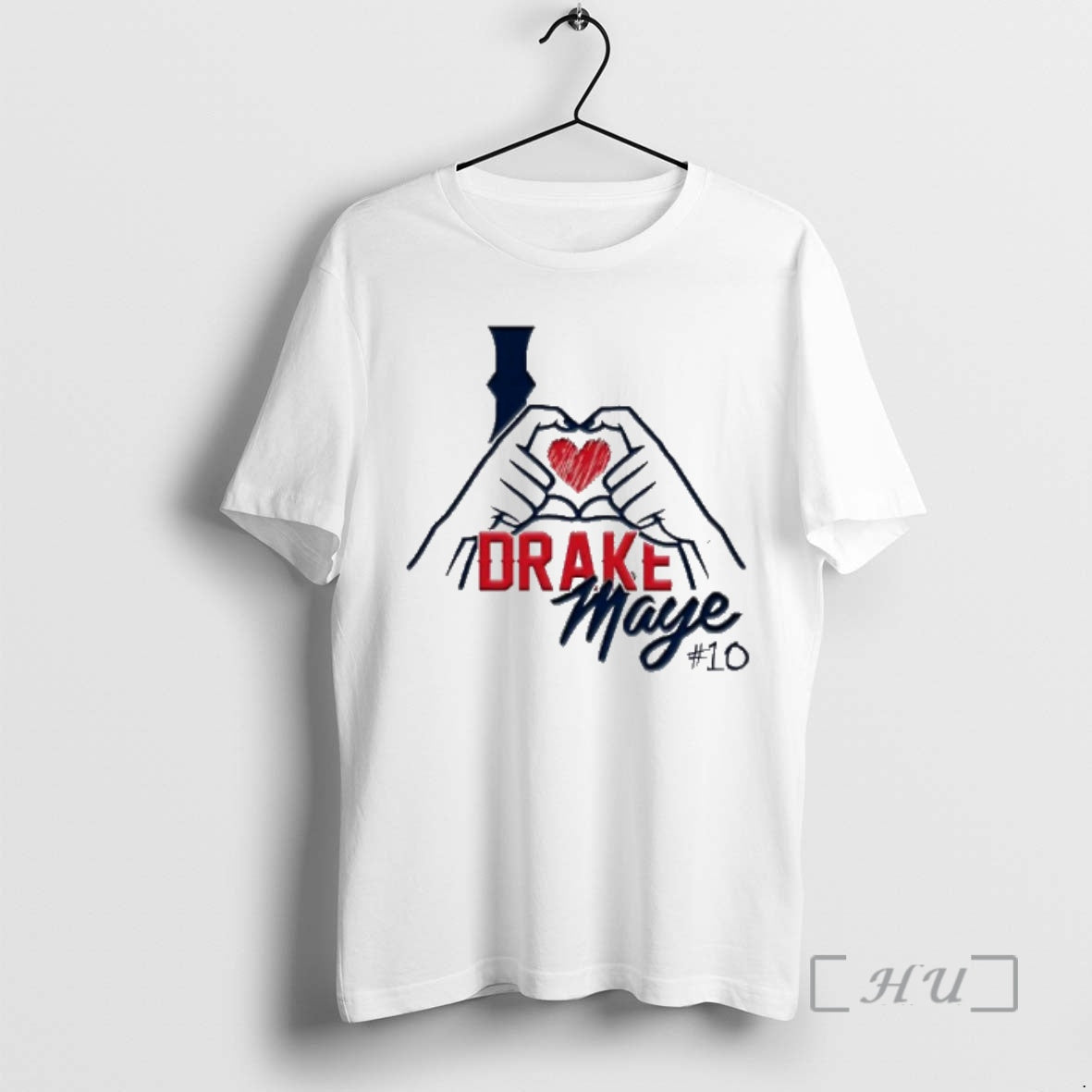 Trending I Love Drake Maye Hands Heart - clothing by TeeHivey.com