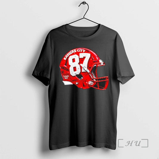 Trending Kansas City Chiefs Travis Kelce 87 Graffiti Helmet - clothing by TeeHivey.com