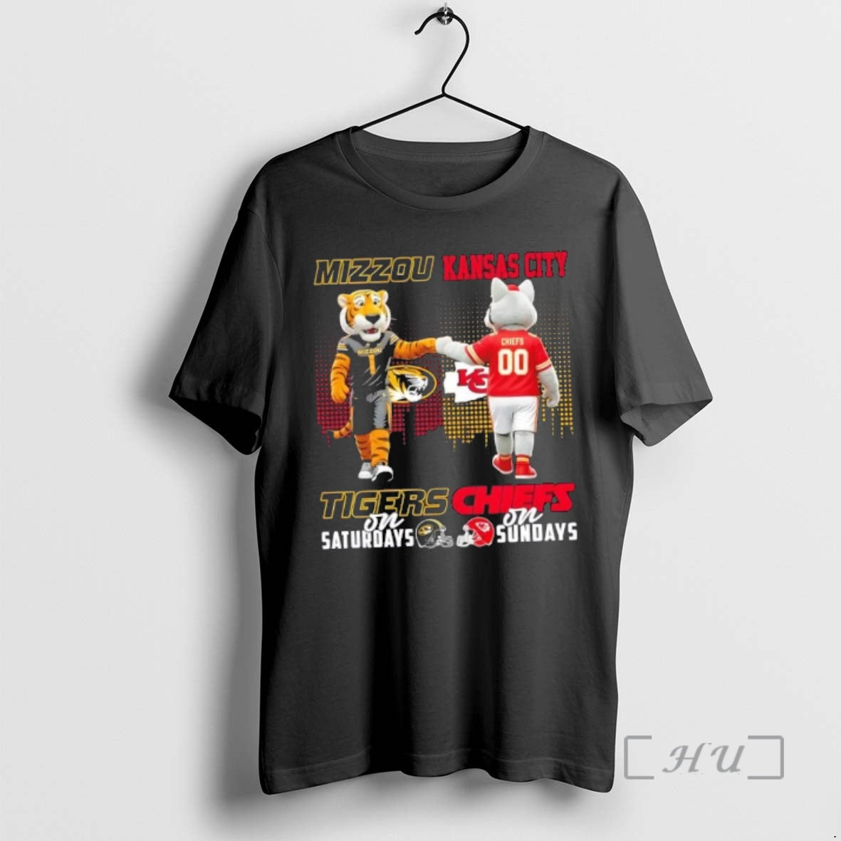 Trending Mascots Missouri Tigers On Saturdays X Kansas City Chiefs On Sundays Skyline Premium - clothing by TeeHivey.com
