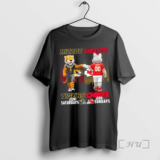 Trending Mascots Missouri Tigers On Saturdays X Kansas City Chiefs On Sundays Skyline Premium - clothing by TeeHivey.com