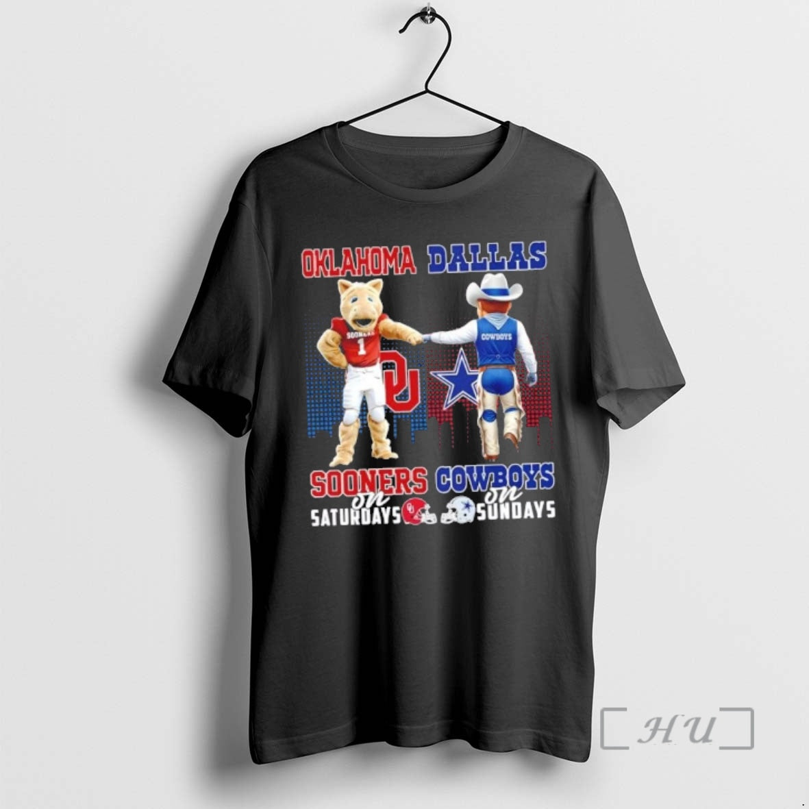 Trending Mascots Oklahoma Sooners On Saturdays X Dallas Cowboys On Sundays Skyline Premium T Shirts