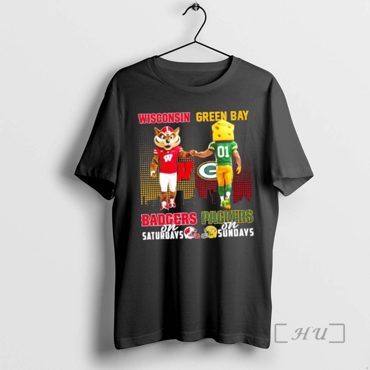 Trending Mascots Wisconsin Badgers On Saturdays X Green Bay Packers On Sundays Skyline Premium - clothing by TeeHivey.com