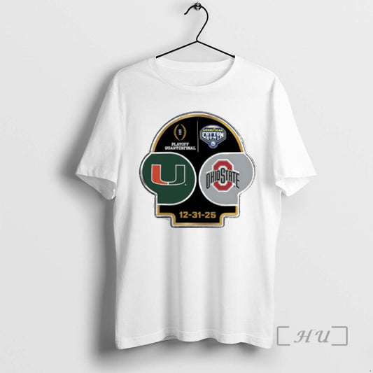 Trending Miami Vs Ohio State Playoff Quarterfinal 2025 Goodyear Cotton Bowl Premium T Shirts Sweater