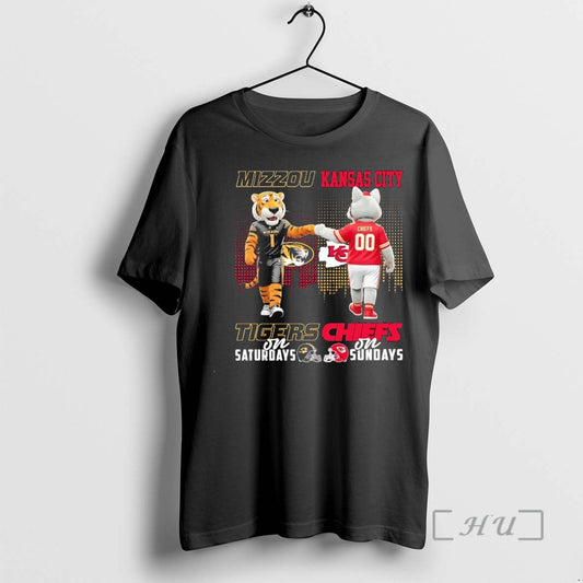 Trending Mizzou Tigers On Saturdays Kansas City Chiefs On Sundays Mascot Premium T Shirts Sweater - clothing by TeeHivey.com