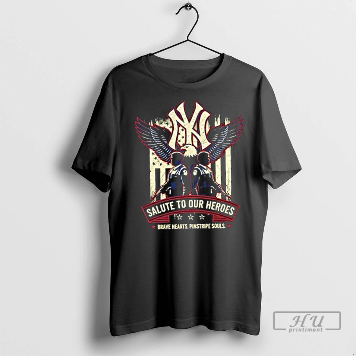 Trending New York Yankees Salute To Our Heroes Brave Hearts Pinstripe Souls T Shirts