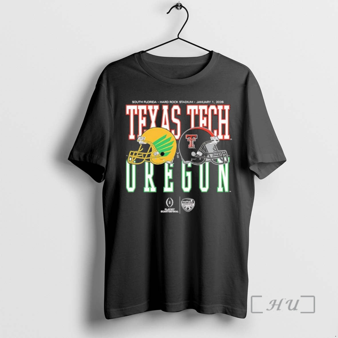 Trending Oregon Vs Texas Tech 2026 Capital One Orange Bowl Helmet Matchup Premium T Shirts - clothing by TeeHivey.com