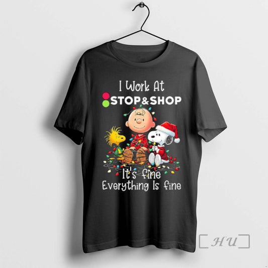 Trending Peanuts Characters Christmas Lights I Work At Stop Shop Its Fine Everything Is Fine - clothing by TeeHivey.com