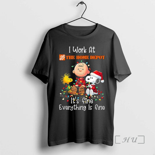 Trending Peanuts Characters Christmas Lights I Work At The Home Depot Its Fine Everything Is - clothing by TeeHivey.com