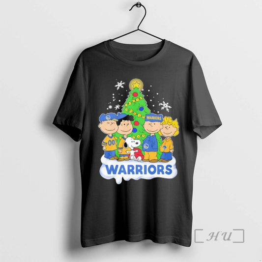 Trending Peanuts Comic Christmas Tree In Golden State Warriors Graphic - clothing by TeeHivey.com