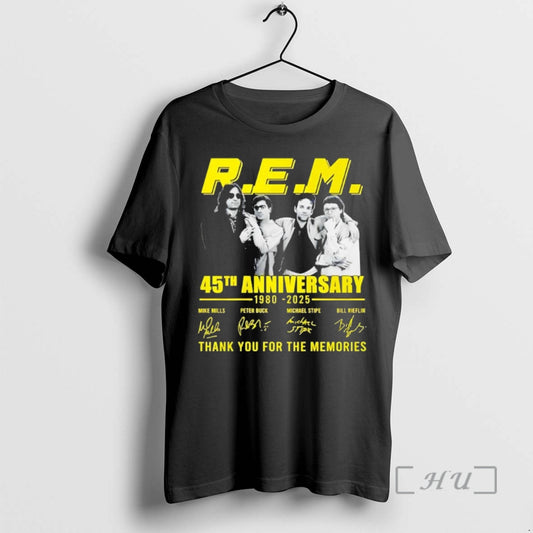 Trending Rem 45th Anniversary 1980 2025 Thank You For The Memories Black Premium T Shirts - clothing by TeeHivey.com