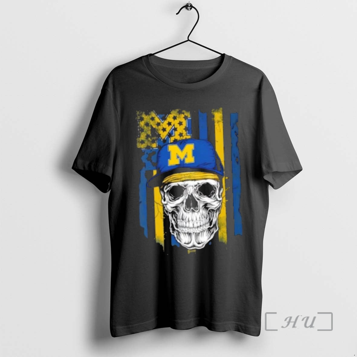 Trending Skull Wearing A Cap Michigan Wolverines Us Flag - clothing by TeeHivey.com