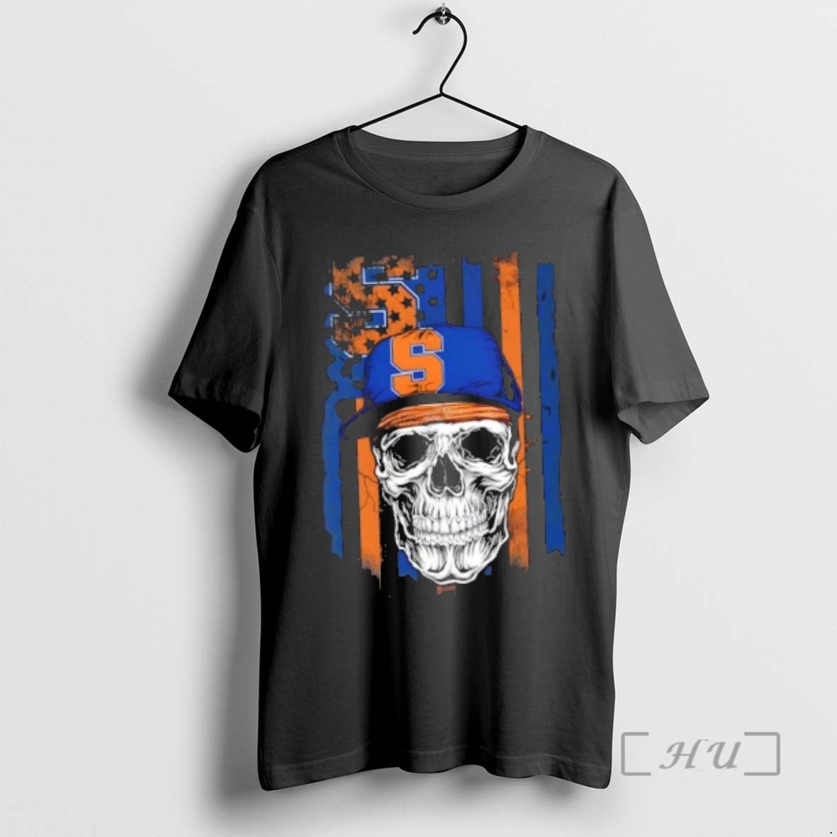 Trending Skull Wearing A Cap Syracuse Orange Us Flag - clothing by TeeHivey.com