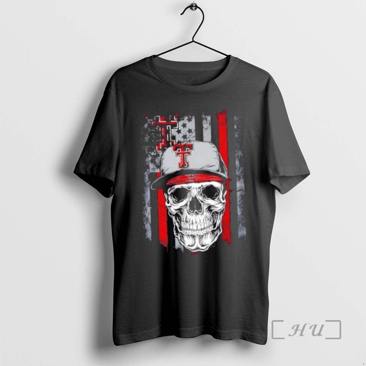 Trending Skull Wearing A Cap Texas Tech Red Raiders Us Flag Premium T Shirts Sweater - clothing by TeeHivey.com