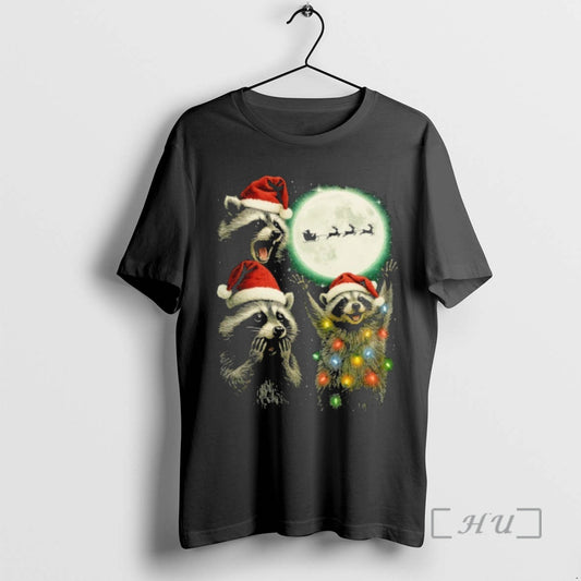 Trending Three Raccoons With The Moon Christmas Santa Claus - clothing by TeeHivey.com