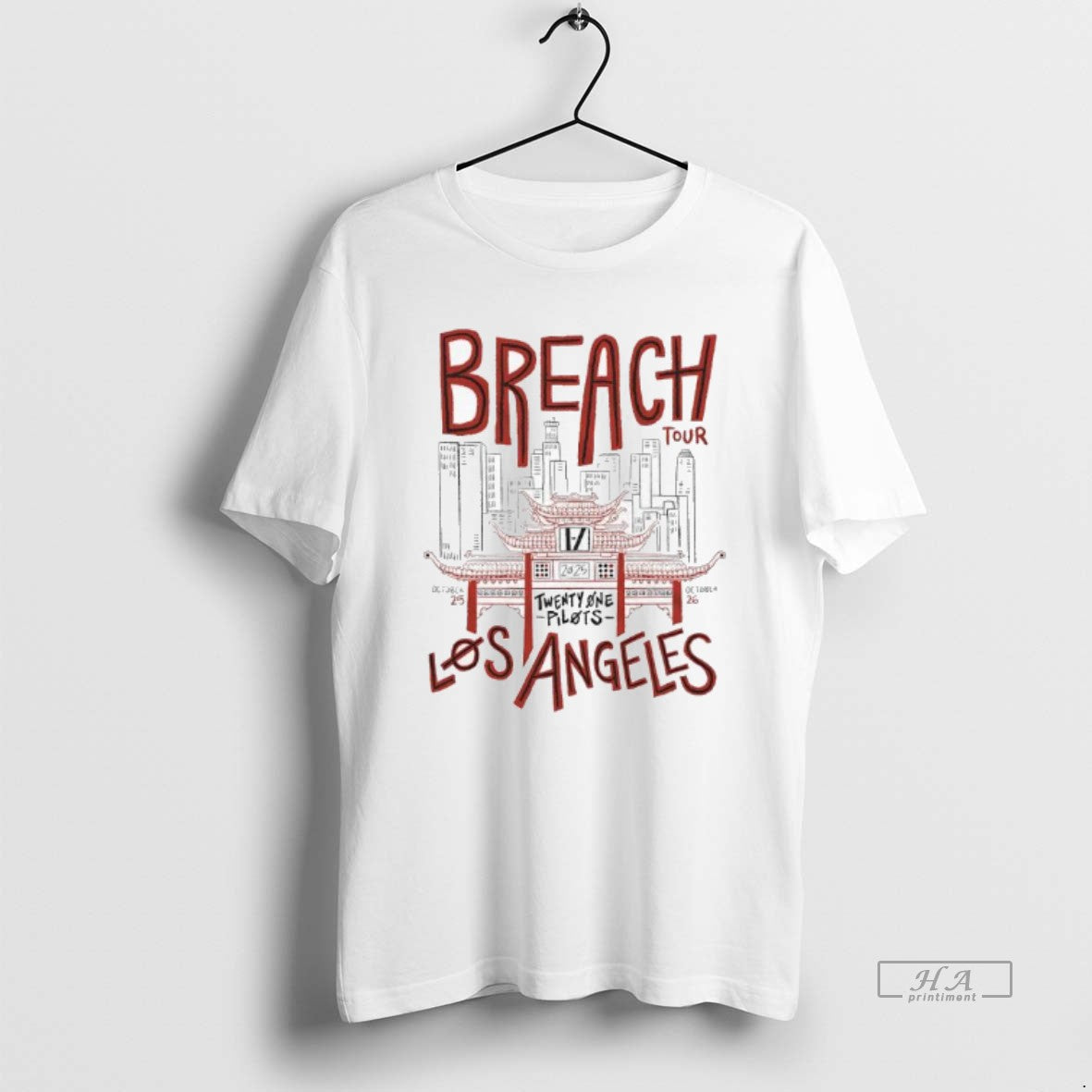 Trendy Breach Tour Los Angeles Twenty One Pilots 2025 October 25th 26th - clothing by TeeHivey.com