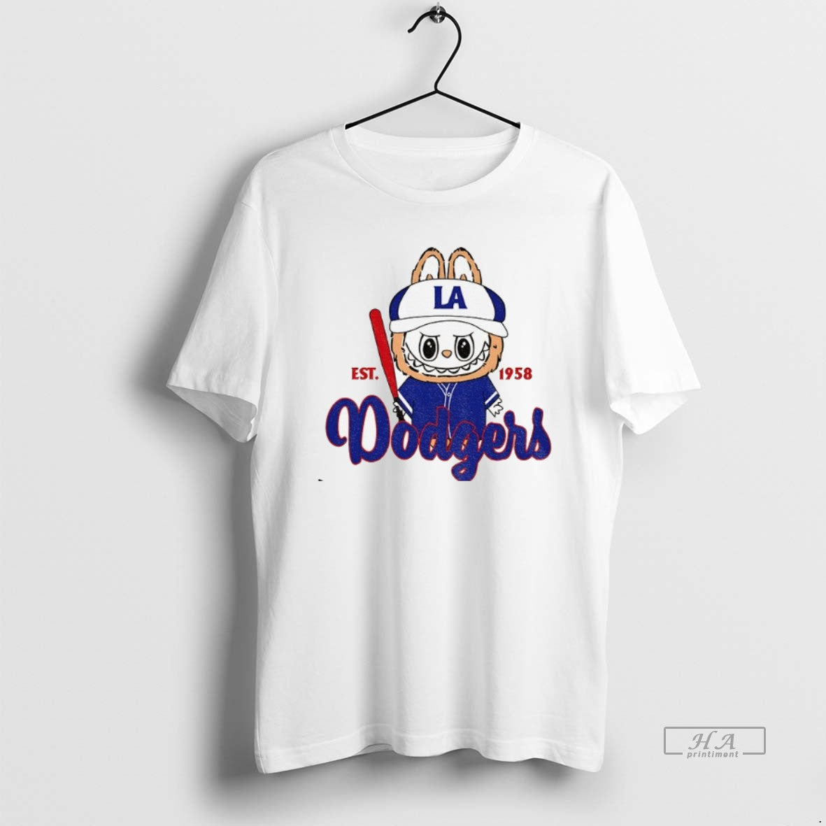 Trendy Cute Monster Labubu Los Angeles Dodgers Mlb Baseball Est 1958 - clothing by TeeHivey.com