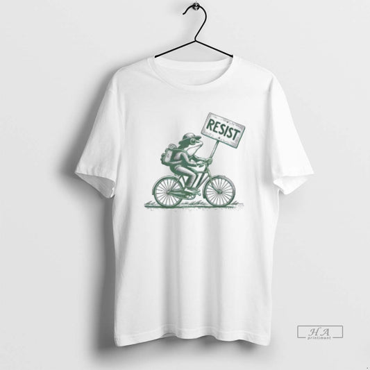 Trendy Frog On Bike Resist Portland Frog Protest Vintage - clothing by TeeHivey.com
