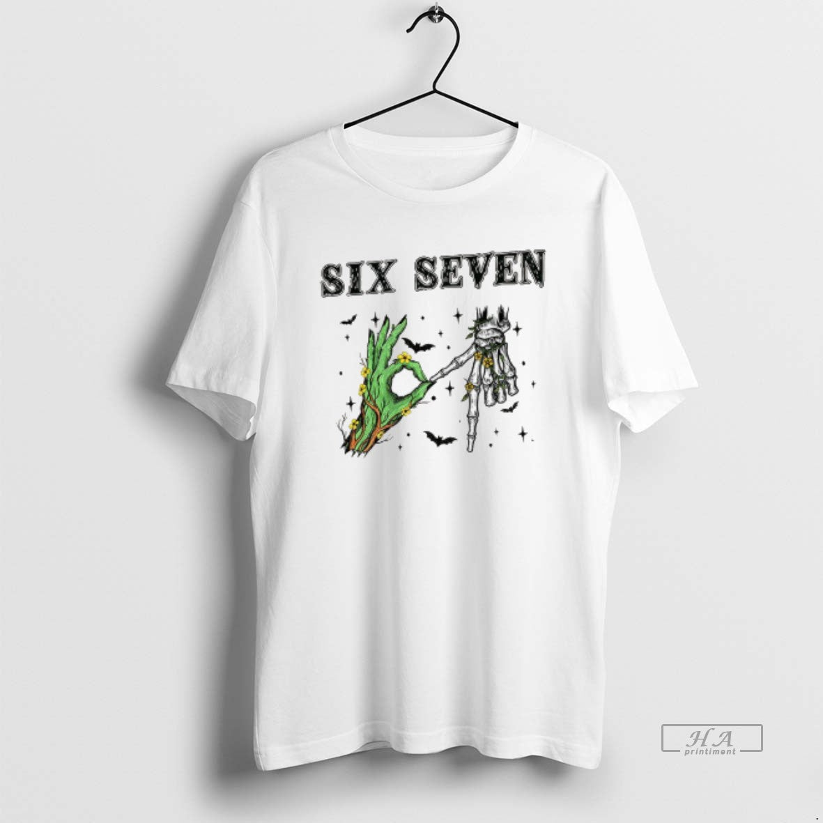 Trendy Grinch Skeleton Hand Six Seven Floral Halloween - clothing by TeeHivey.com