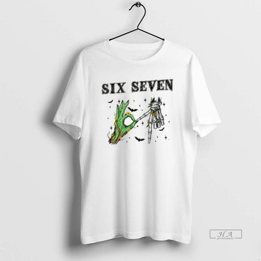 Trendy Grinch Skeleton Hand Six Seven Floral Halloween - clothing by TeeHivey.com