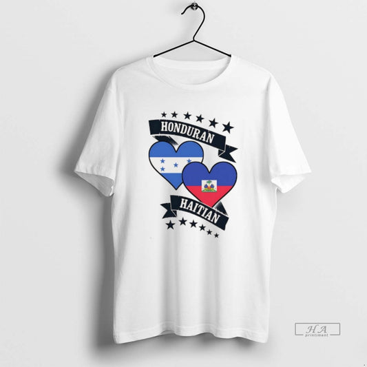 Trendy Honduran Vs Haitian Heart Flags - clothing by TeeHivey.com
