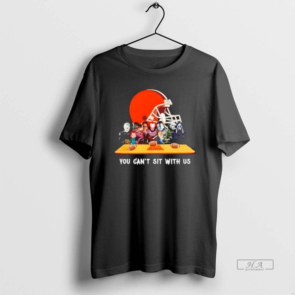 Trendy Horror Movie Characters You Cant Sit With Us Cleveland Browns Halloween - clothing by TeeHivey.com