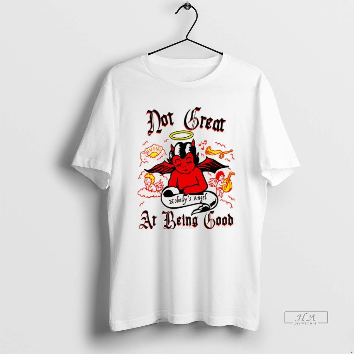 Trendy Nobodys Angel Not Great At Being Good - clothing by TeeHivey.com