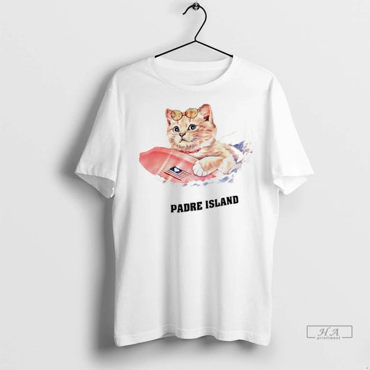 Trendy Officials Cat Surfing Padre Island Shirt Sweater