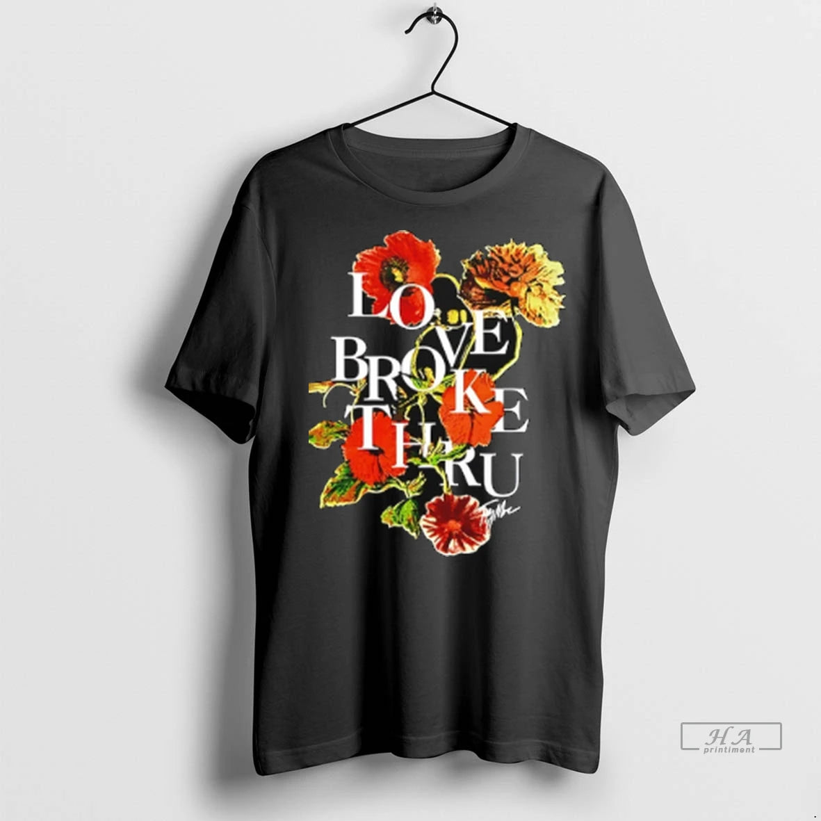 Trendy Officials Love Broke Thru Flower Beige Shirt Sweater
