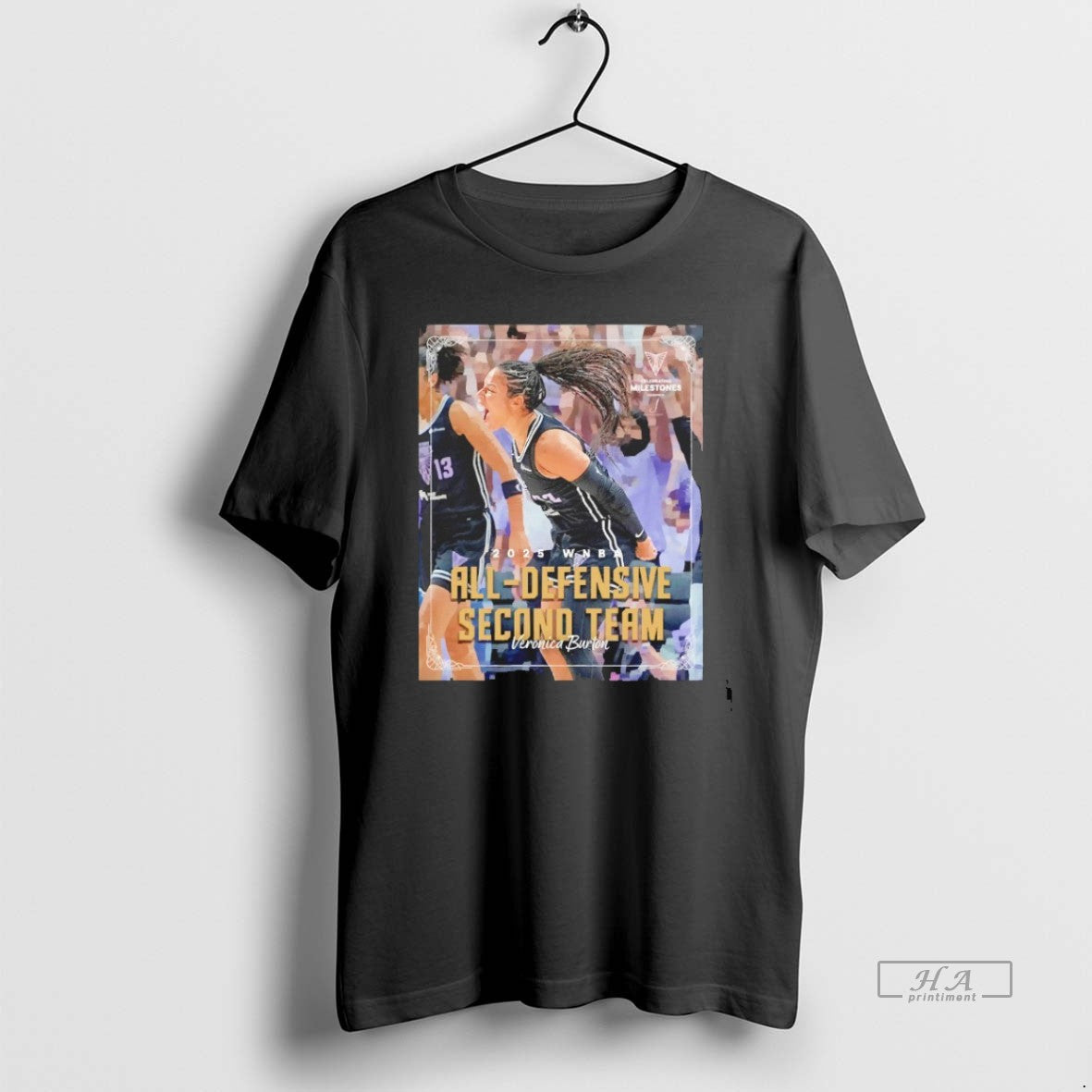 Trendy Veronica Burton Golden State Valkyries 2025 Wnba All Defensive Second Team Blackshirt - clothing by TeeHivey.com