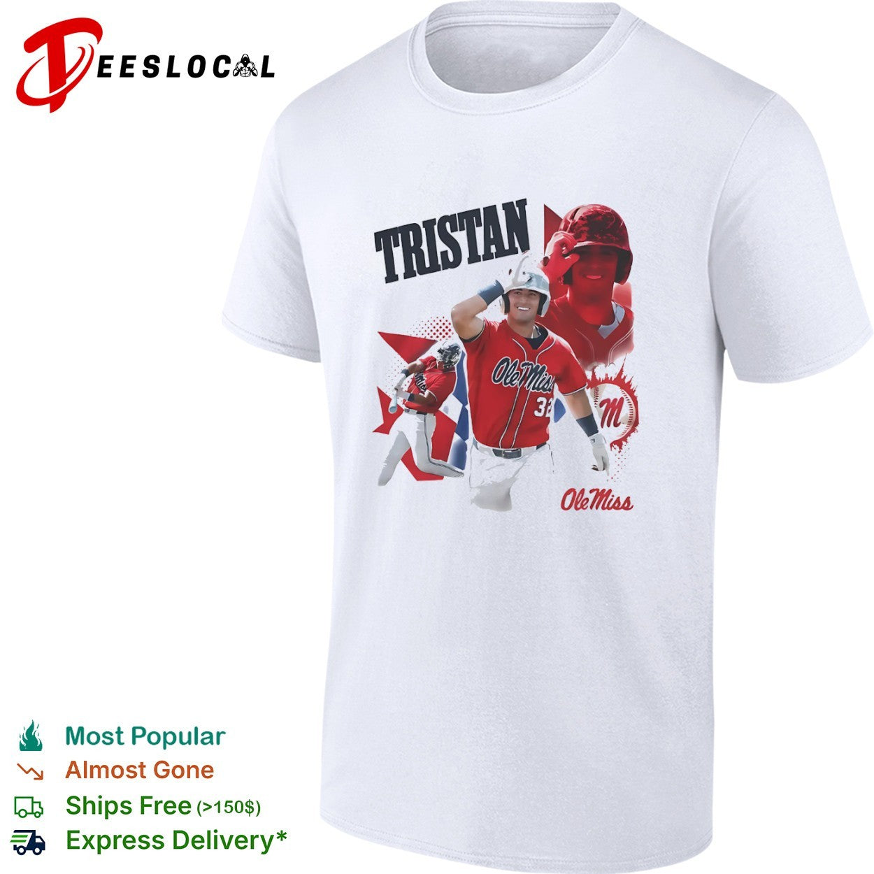 Tristan Ole Miss Rebels softball shirt
