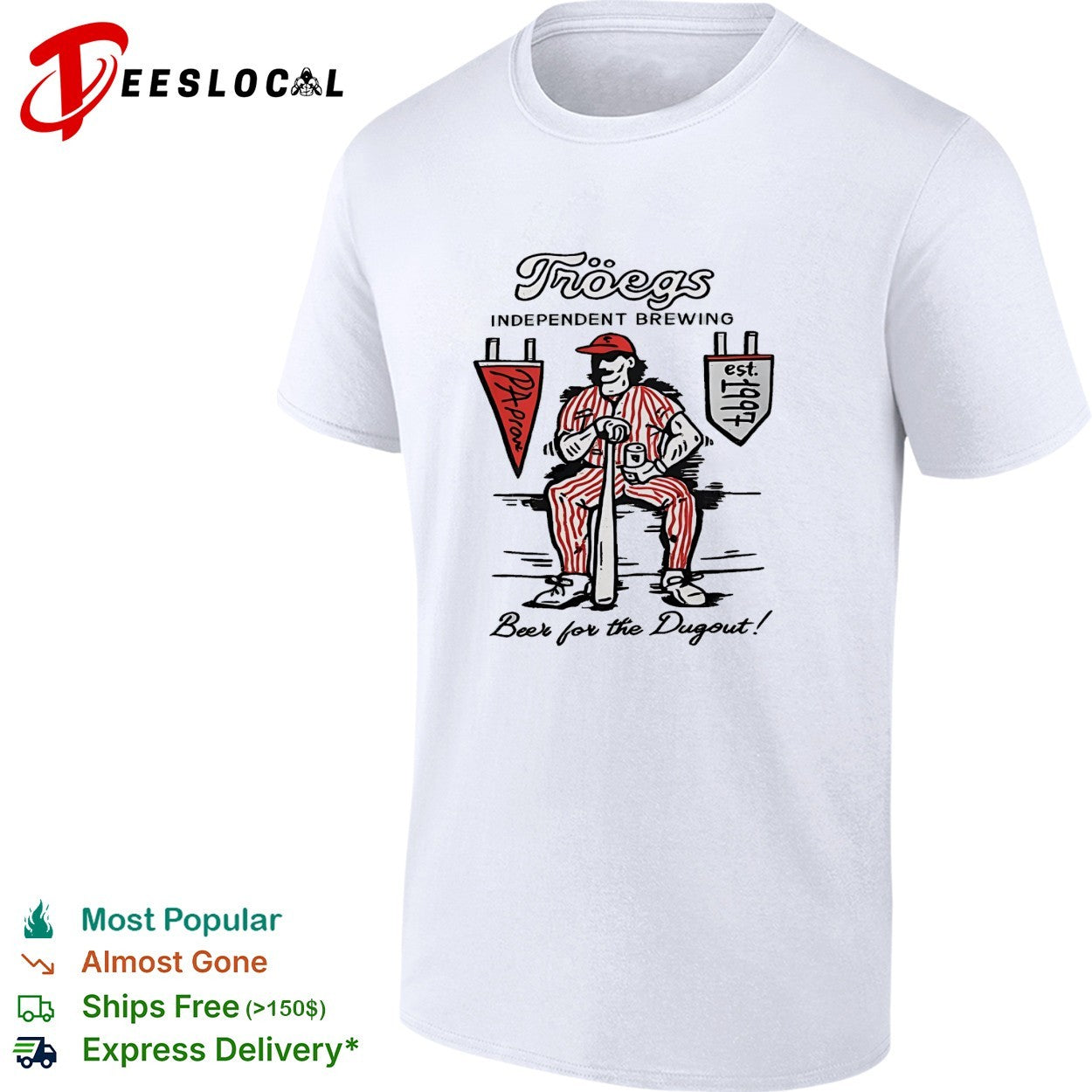 Tröegs Independent Brewing Beer for the Dugout PA Proud est 1997 Baseball shirt