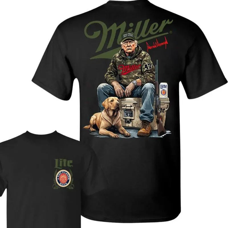 Trum Hunting Signature Miler Lite Shirt , Trum Won Shirt, Trumm Supporter, Miler Lite Tee, Truum Hunting With Local Shirt Signature Full Sizes Full Color