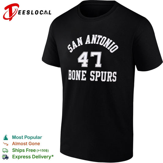 Trump wearing San Antonio 47 Bone Spurs shirt