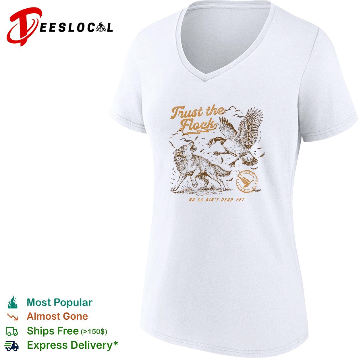 Trust the flock hawk and wolf shirt
