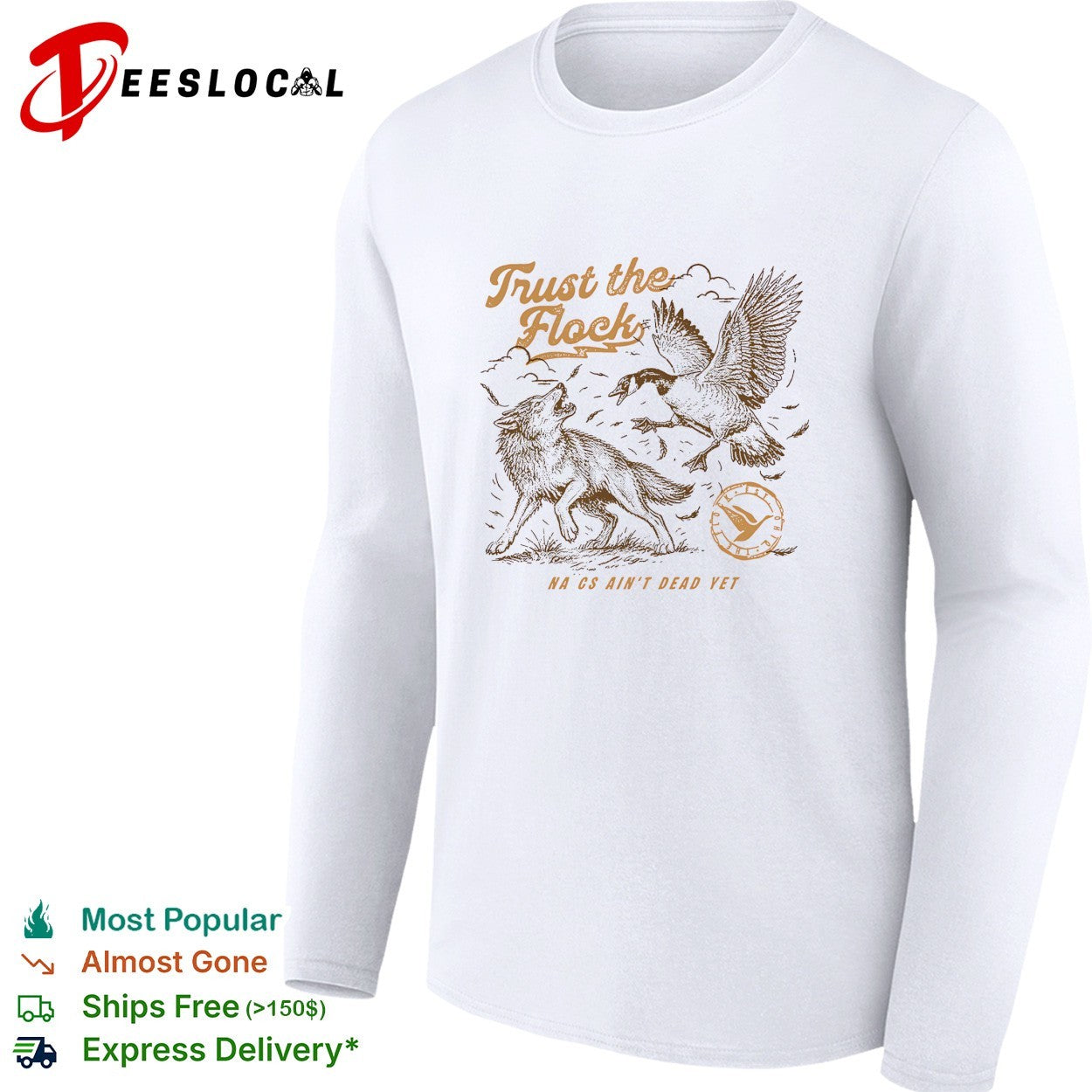 Trust the flock hawk and wolf shirt