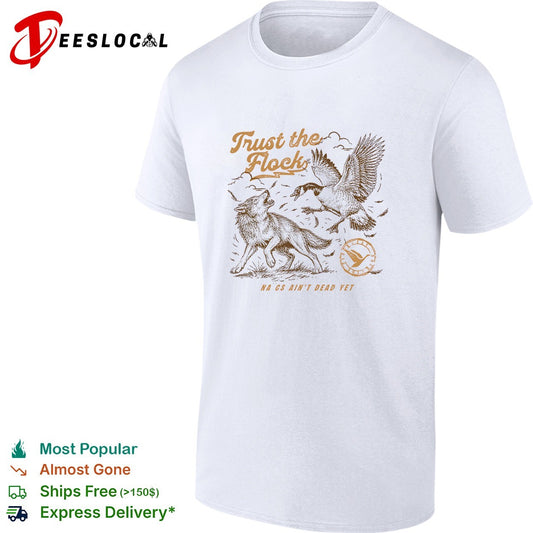 Trust the flock hawk and wolf shirt